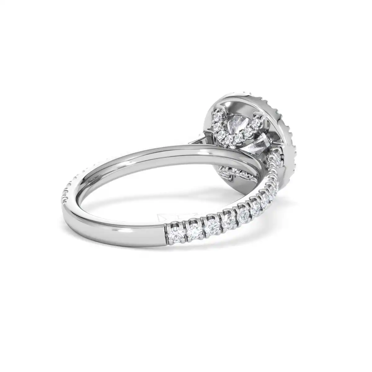 2.30ct Reina Lab Diamond Halo Engagement Ring in 18K White Gold F/VS1