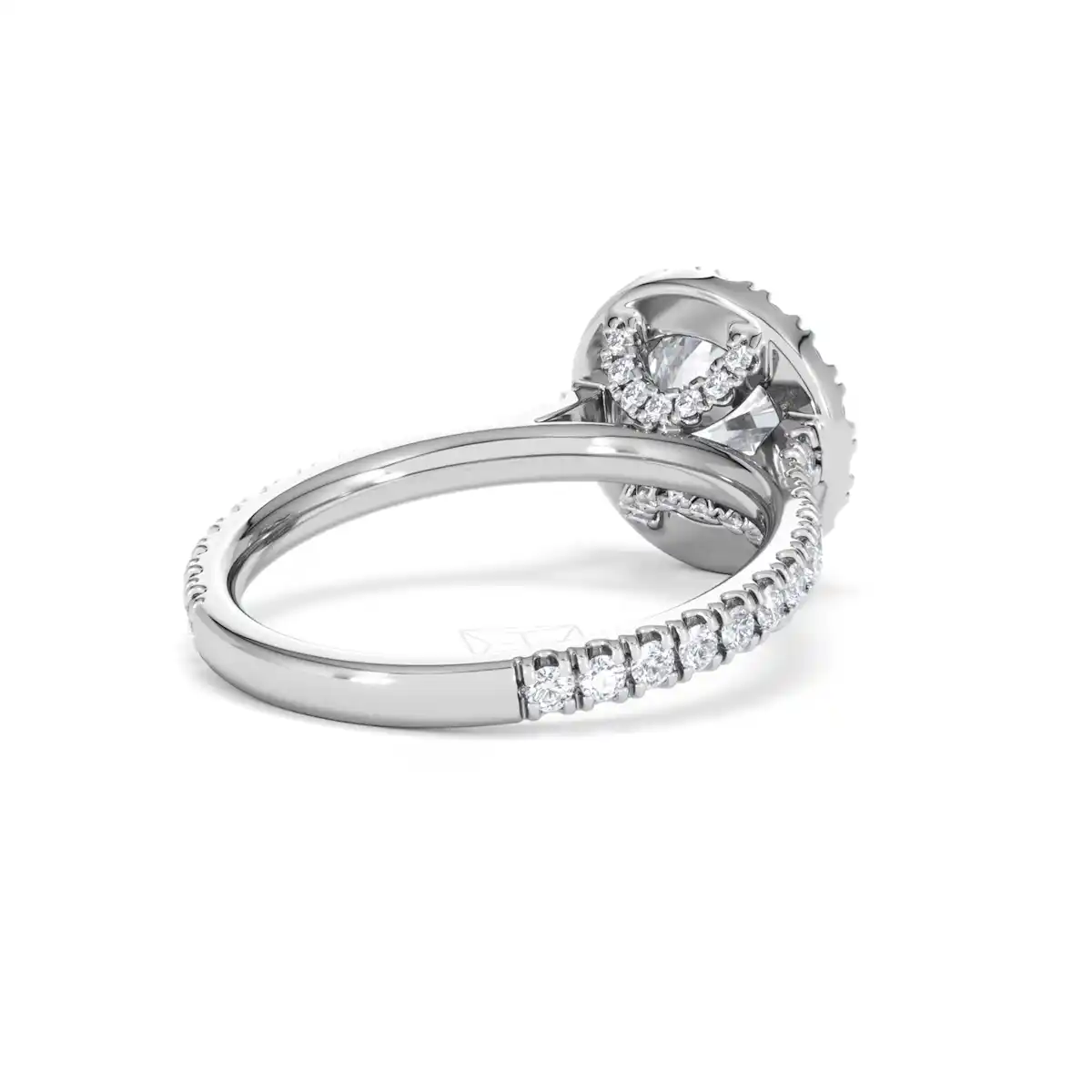 2.30ct Reina Lab Diamond Halo Engagement Ring in 18K White Gold F/VS1