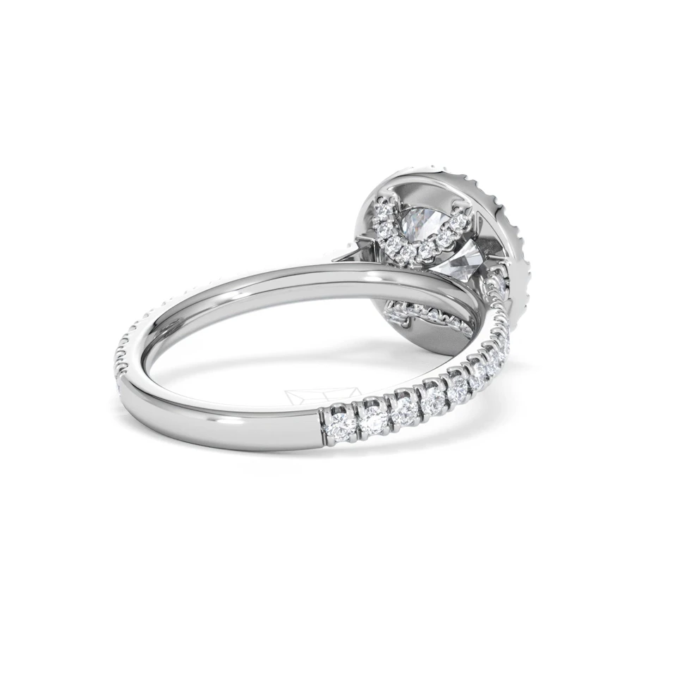2.30ct Reina Lab Diamond Halo Engagement Ring in Platinum F/VS1