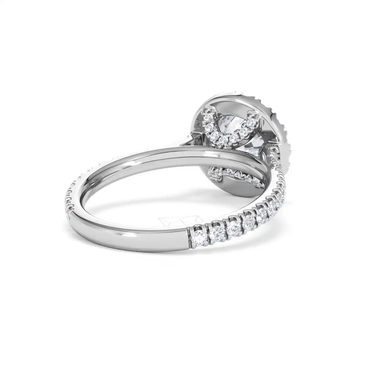 2.30ct Reina Lab Diamond Halo Engagement Ring in 18K White Gold F/VS1