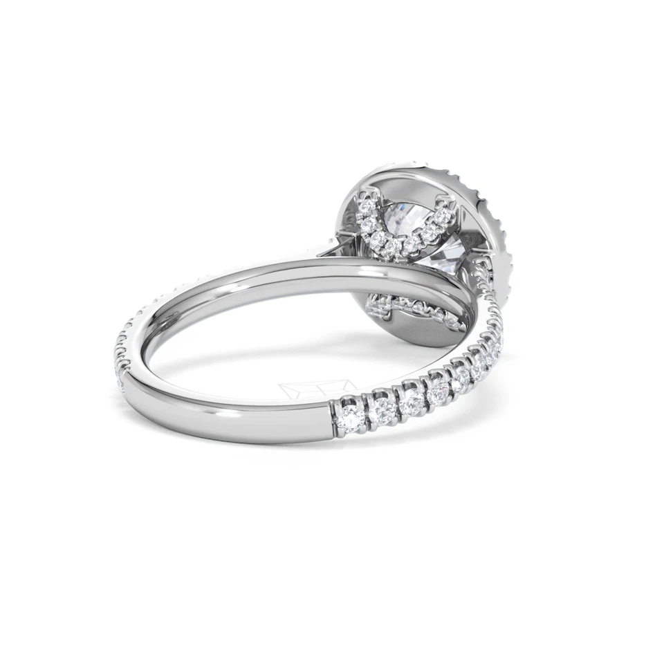 2.30ct Reina Lab Diamond Halo Engagement Ring in Platinum F/VS1