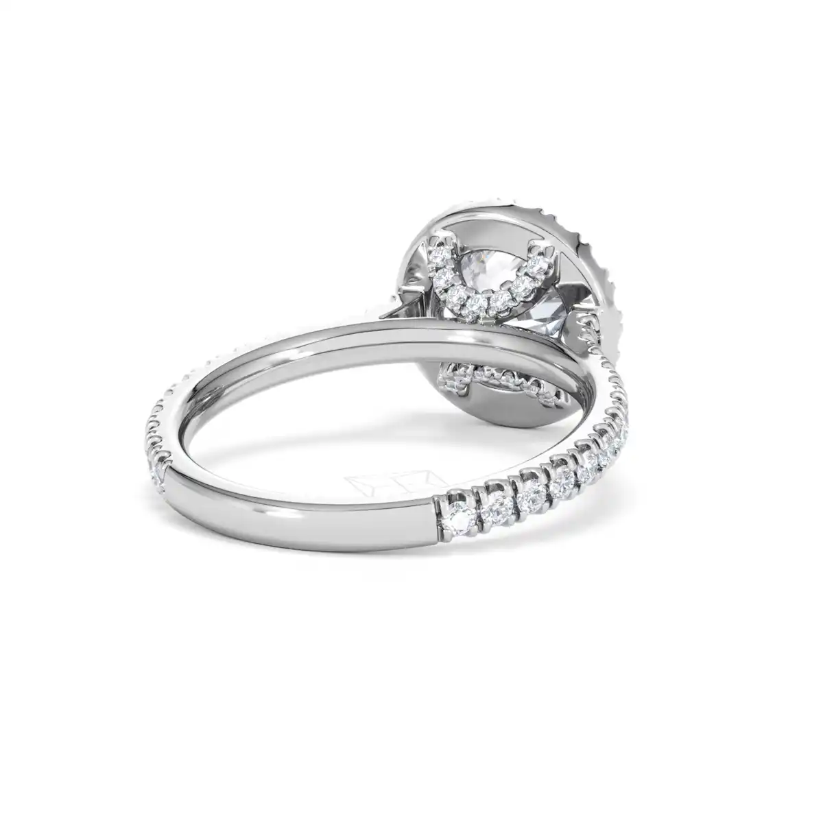 2.30ct Reina Lab Diamond Halo Engagement Ring in 18K White Gold F/VS1