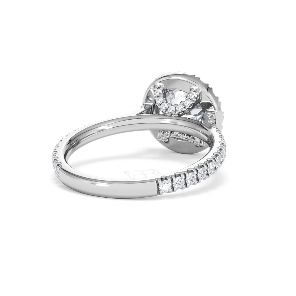 2.30ct Reina Lab Diamond Halo Engagement Ring in Platinum F/VS1
