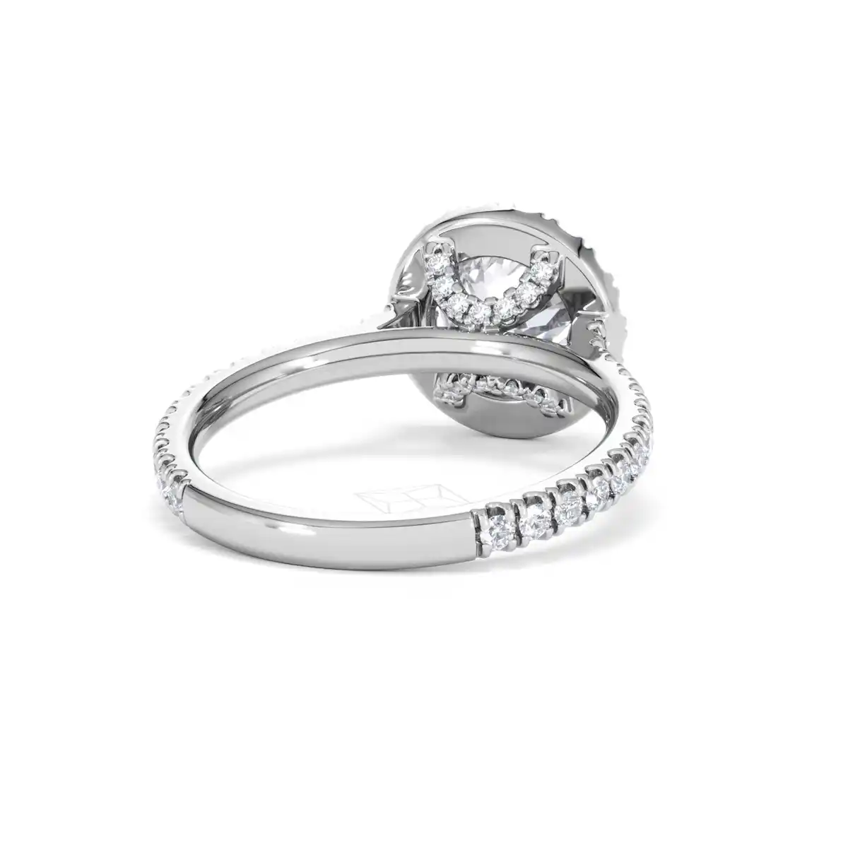 2.30ct Reina Lab Diamond Halo Engagement Ring in 18K White Gold F/VS1