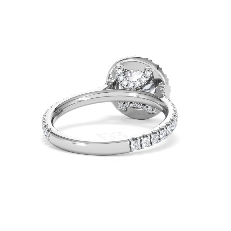 2.30ct Reina Lab Diamond Halo Engagement Ring in Platinum F/VS1