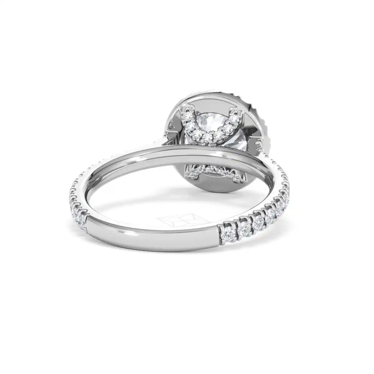 2.30ct Reina Lab Diamond Halo Engagement Ring in 18K White Gold F/VS1