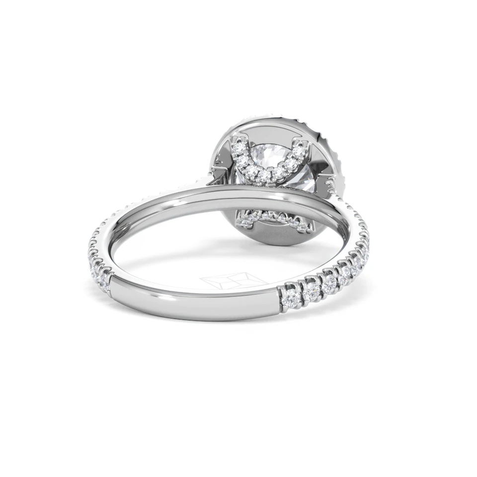 2.30ct Reina Lab Diamond Halo Engagement Ring in Platinum F/VS1