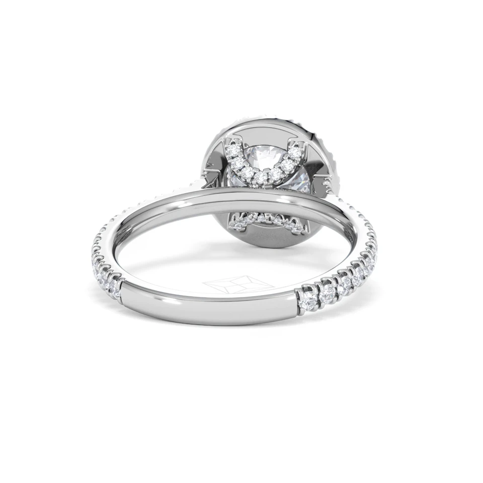 2.30ct Reina Lab Diamond Halo Engagement Ring in 18K White Gold F/VS1