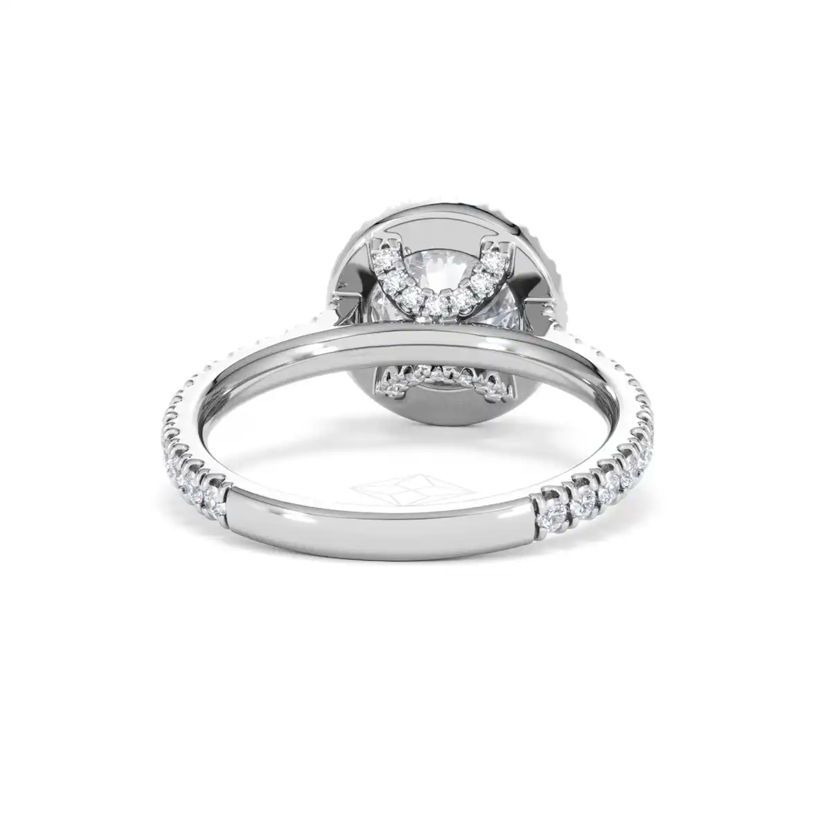 2.30ct Reina Lab Diamond Halo Engagement Ring in 18K White Gold F/VS1
