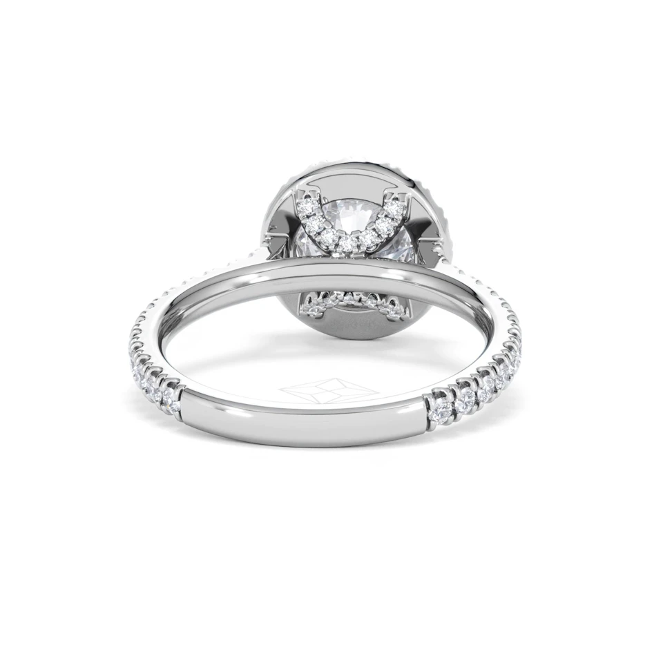 2.30ct Reina Lab Diamond Halo Engagement Ring in Platinum F/VS1