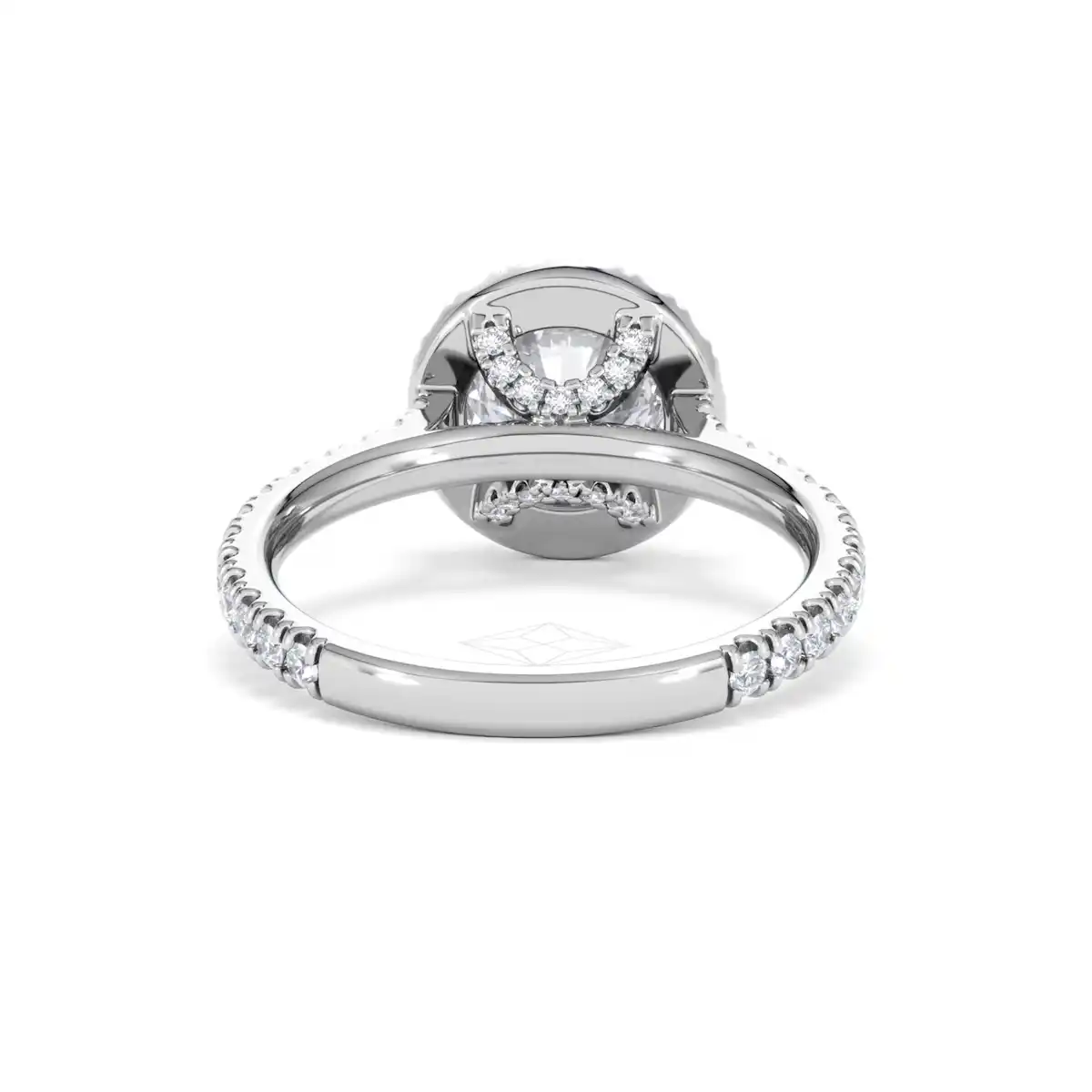 2.30ct Reina Lab Diamond Halo Engagement Ring in 18K White Gold F/VS1