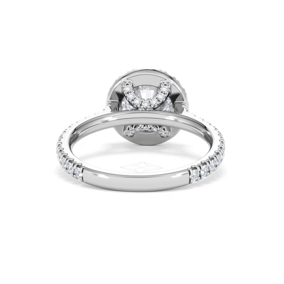 2.30ct Reina Lab Diamond Halo Engagement Ring in Platinum F/VS1