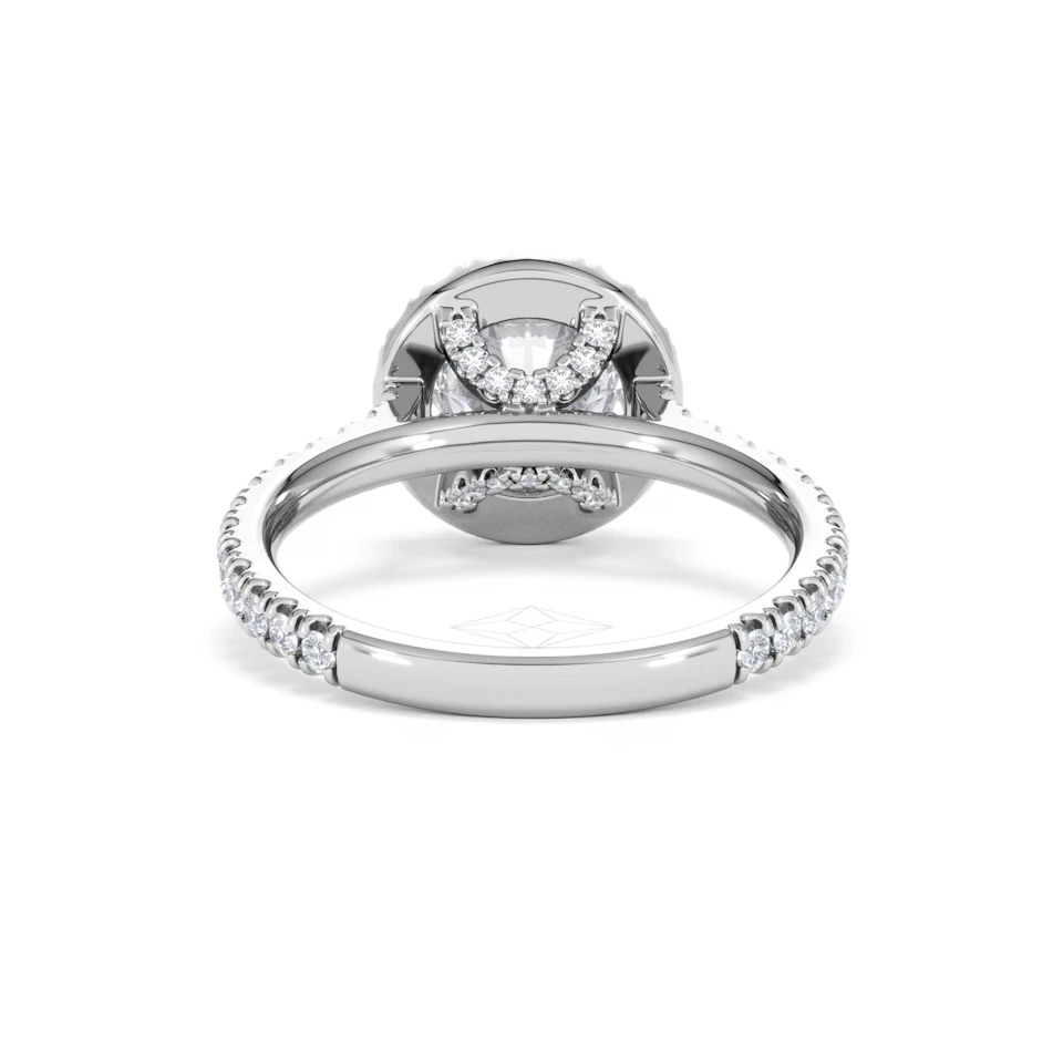 2.30ct Reina Lab Diamond Halo Engagement Ring in Platinum F/VS1