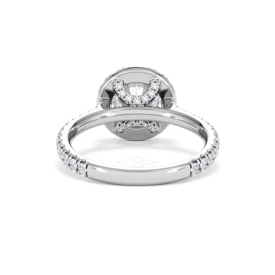 2.30ct Reina Lab Diamond Halo Engagement Ring in 18K White Gold F/VS1