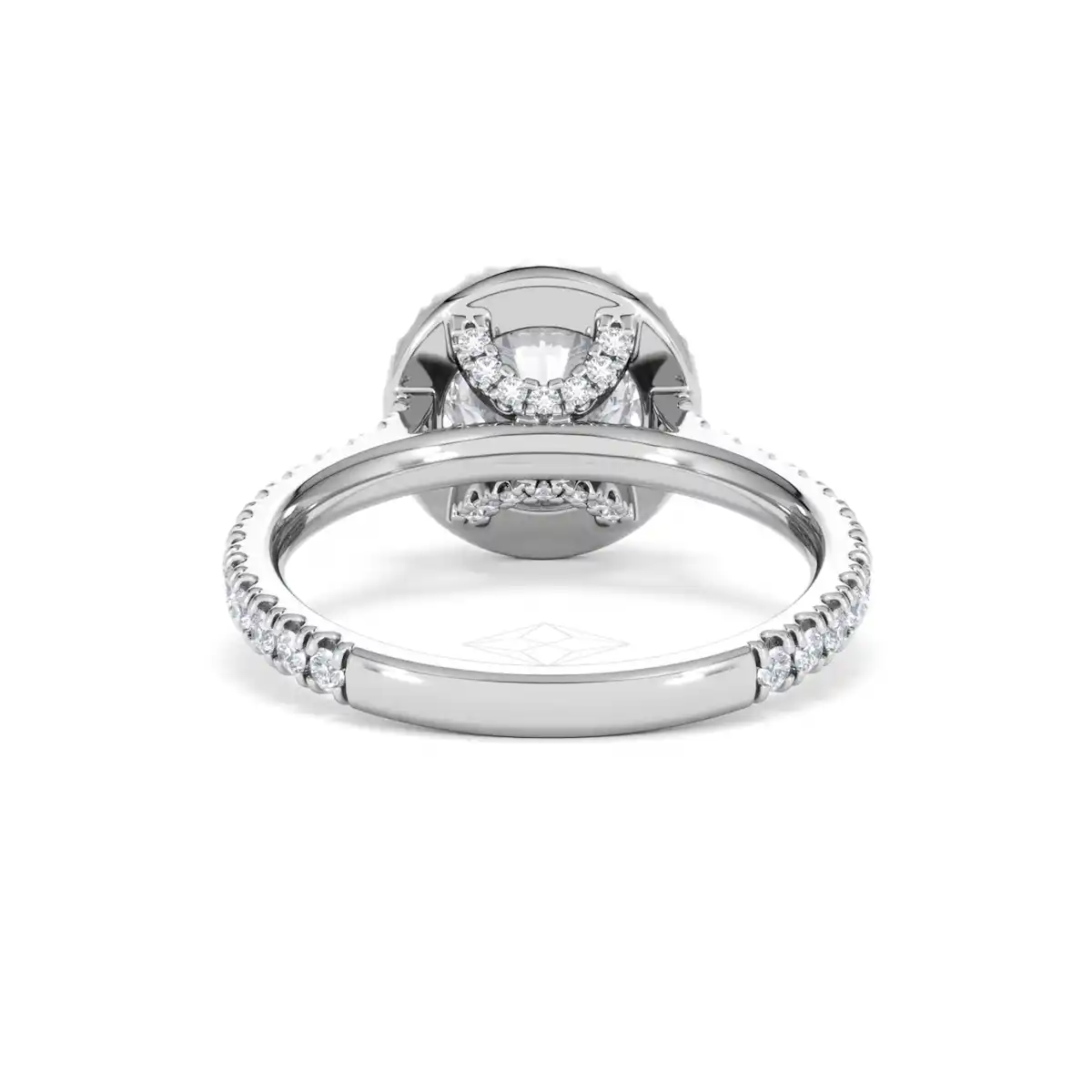 2.30ct Reina Lab Diamond Halo Engagement Ring in 18K White Gold F/VS1