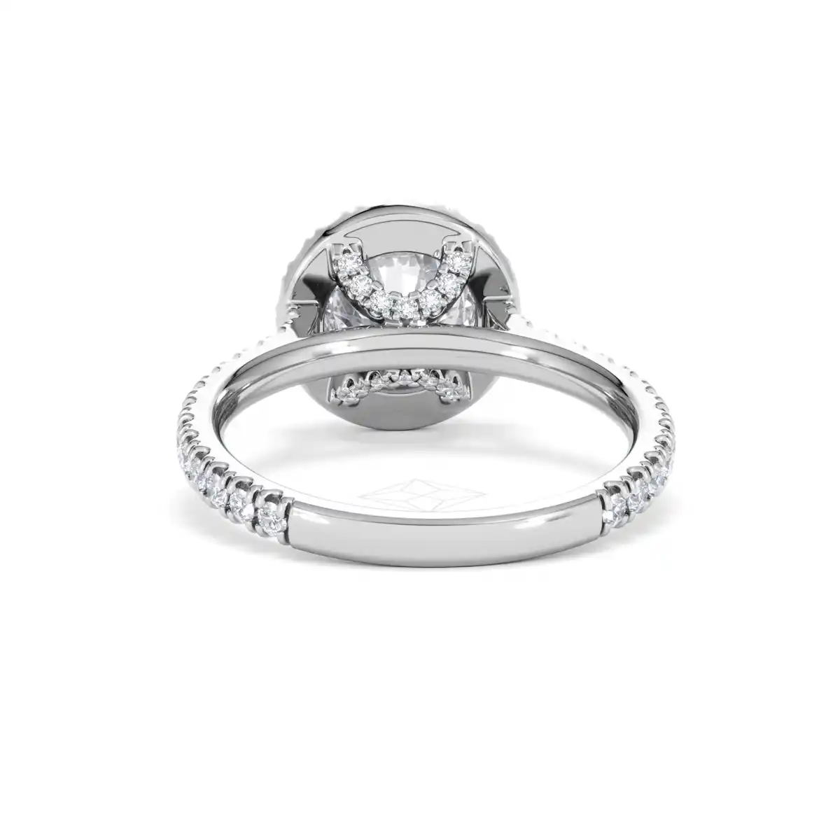 2.30ct Reina Lab Diamond Halo Engagement Ring in 18K White Gold F/VS1