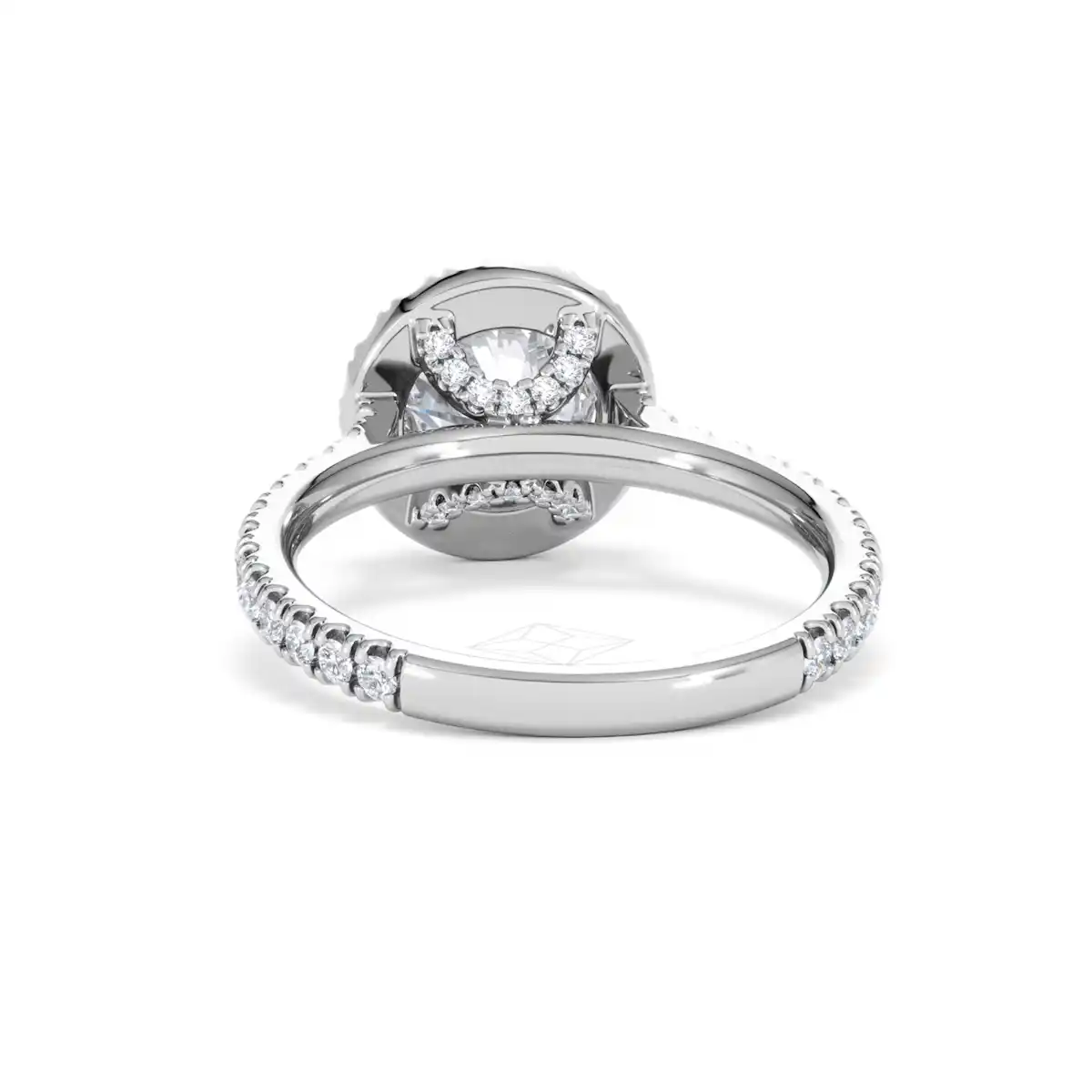 2.30ct Reina Lab Diamond Halo Engagement Ring in 18K White Gold F/VS1