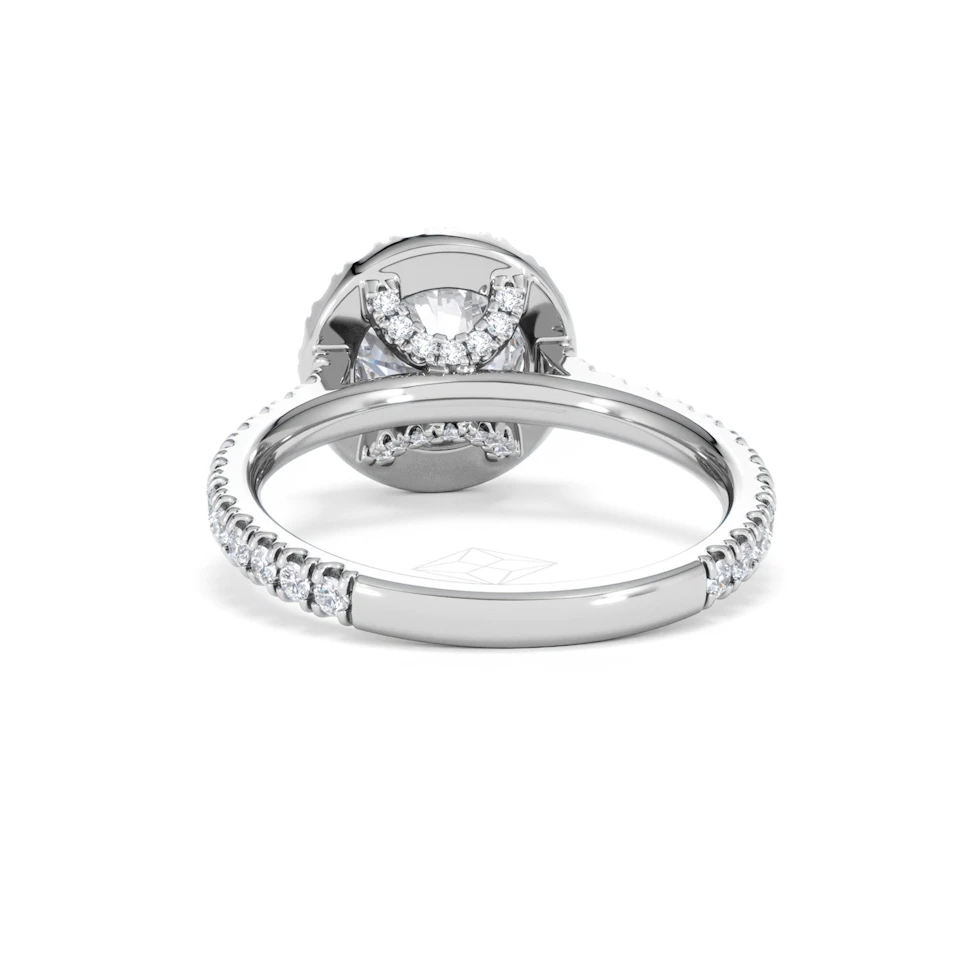 2.30ct Reina Lab Diamond Halo Engagement Ring in Platinum F/VS1