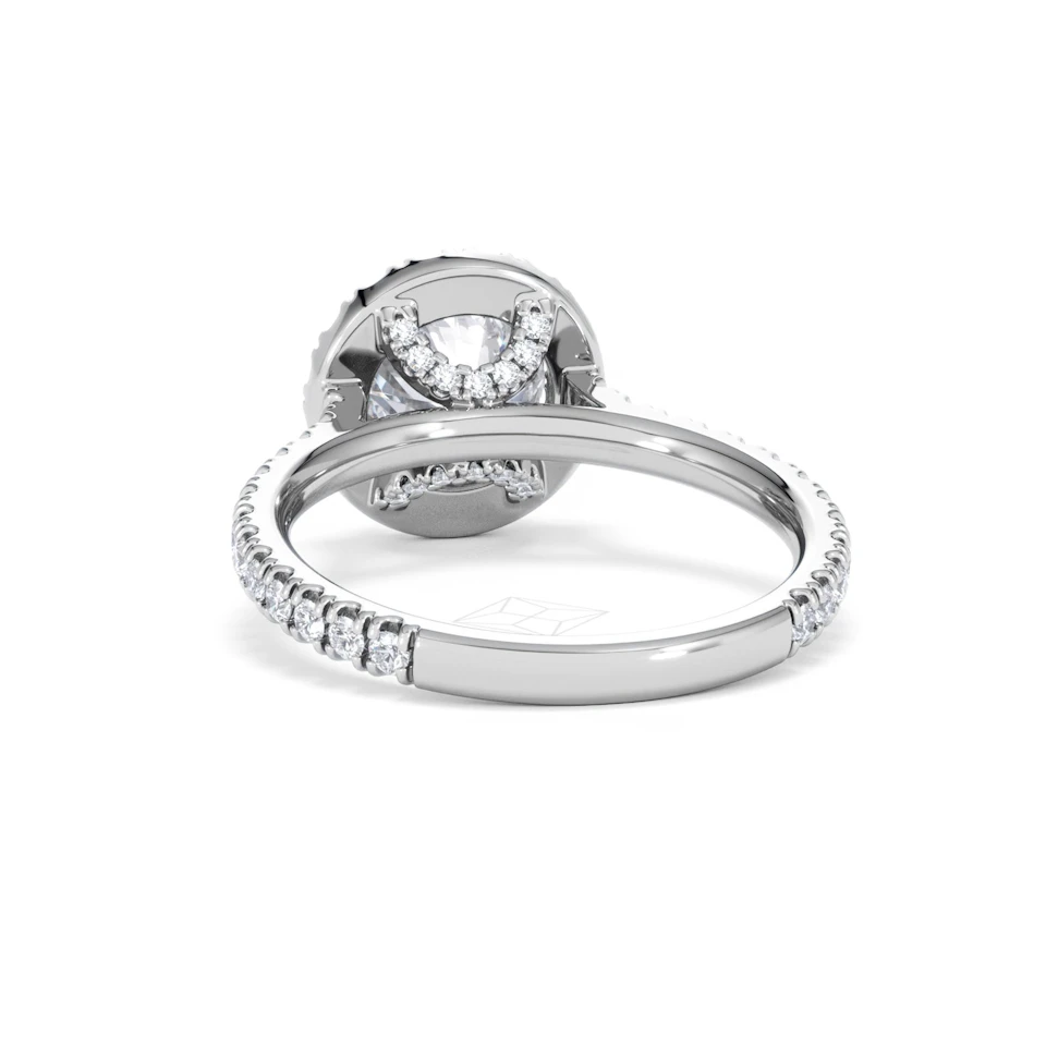 2.30ct Reina Lab Diamond Halo Engagement Ring in Platinum F/VS1