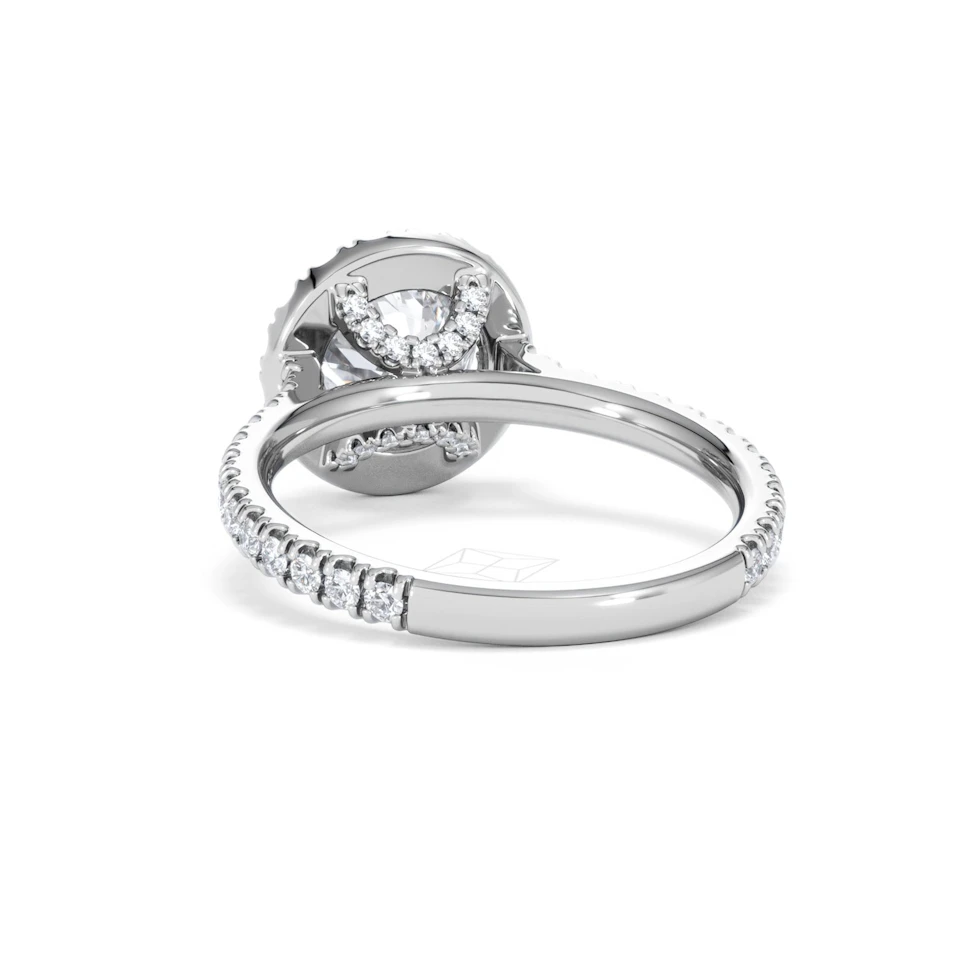 2.30ct Reina Lab Diamond Halo Engagement Ring in Platinum F/VS1