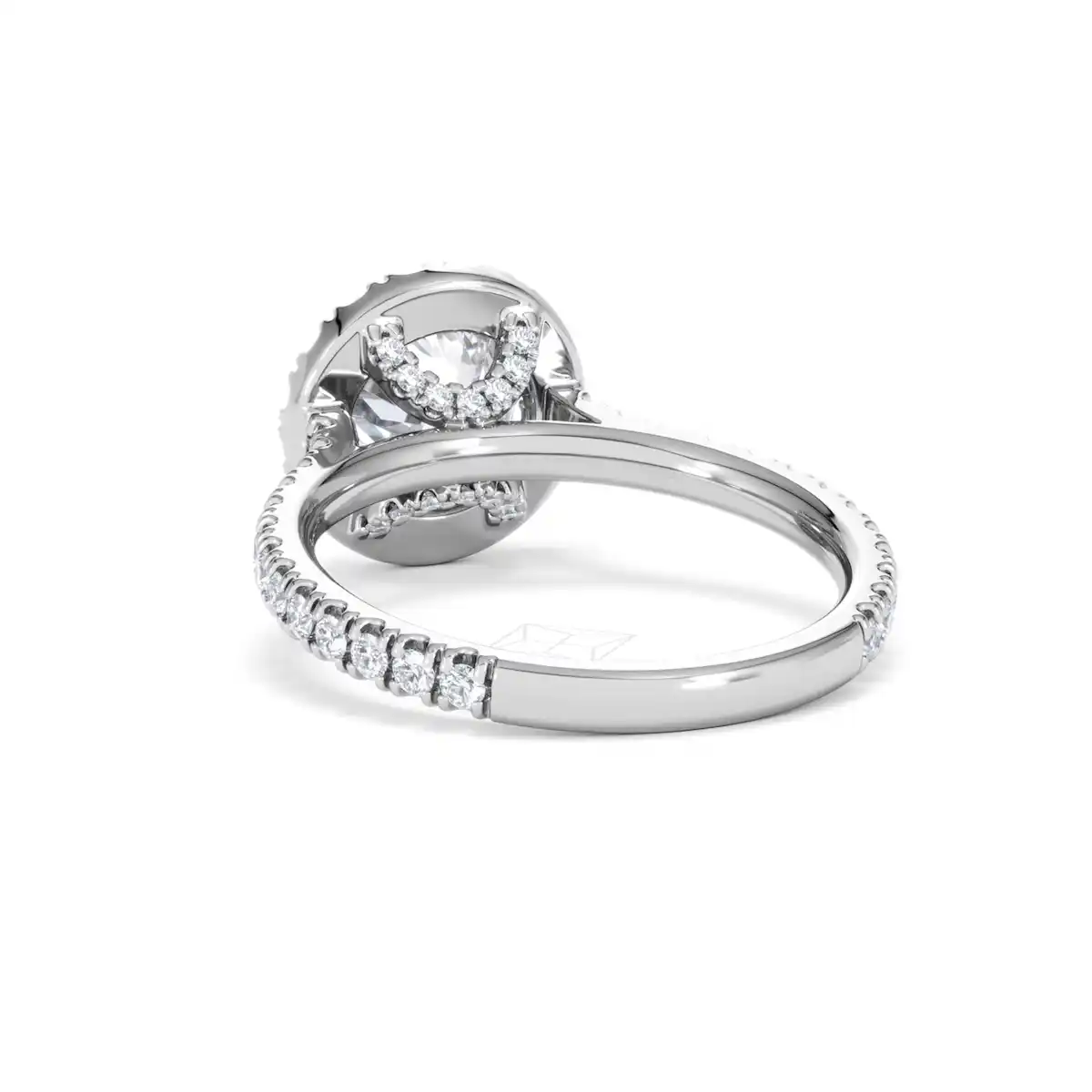 2.30ct Reina Lab Diamond Halo Engagement Ring in 18K White Gold F/VS1