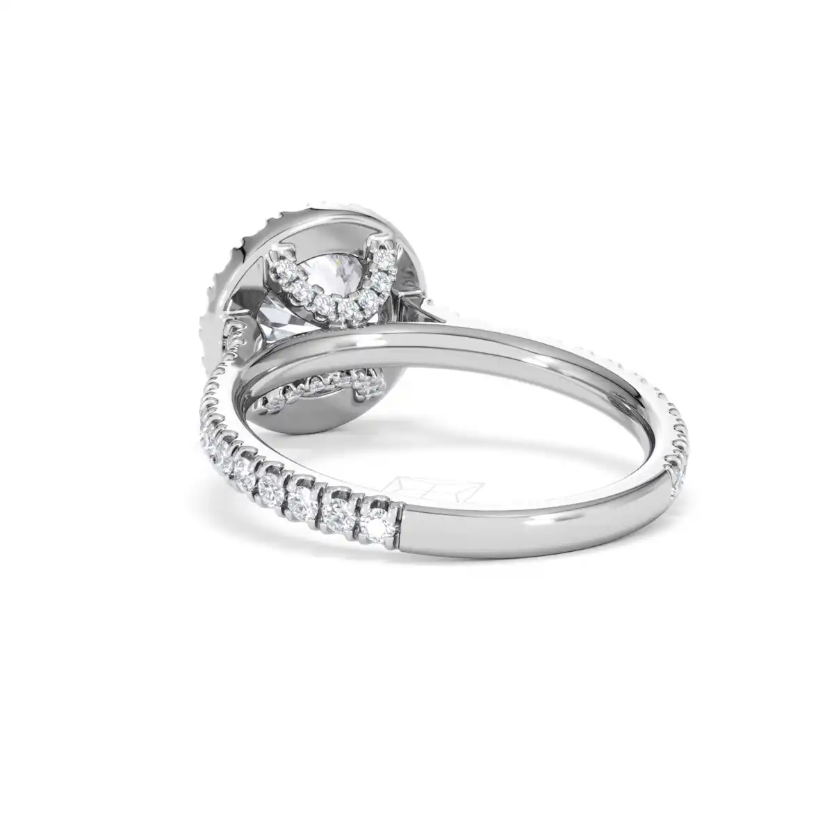 2.30ct Reina Lab Diamond Halo Engagement Ring in 18K White Gold F/VS1