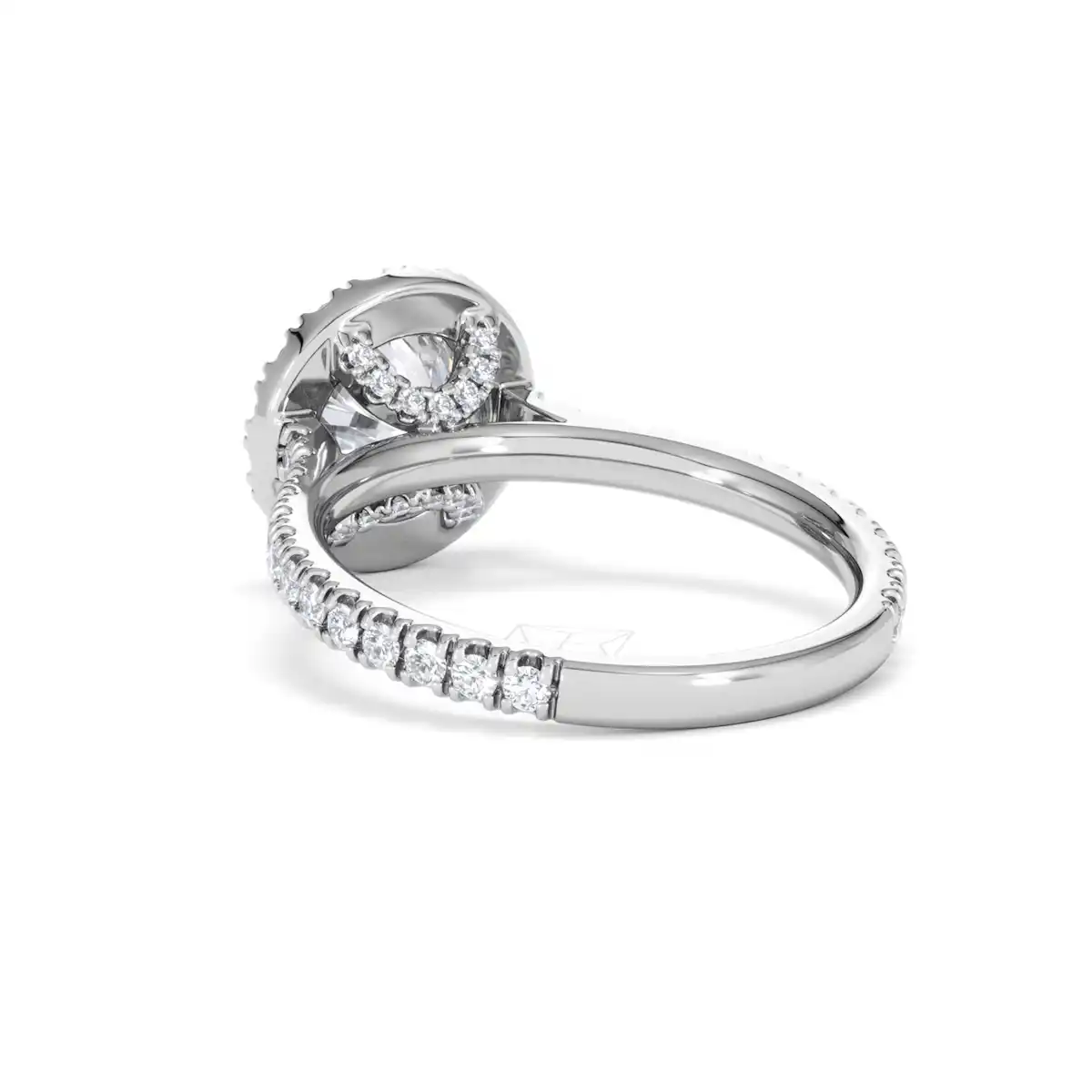 2.30ct Reina Lab Diamond Halo Engagement Ring in 18K White Gold F/VS1