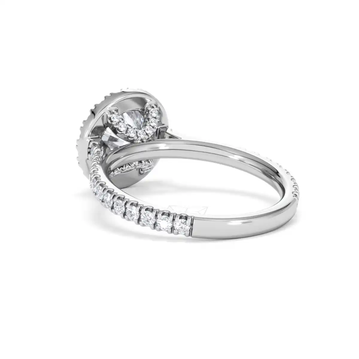 2.30ct Reina Lab Diamond Halo Engagement Ring in 18K White Gold F/VS1