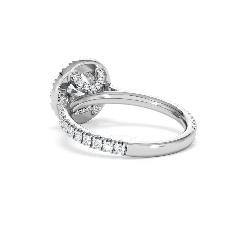 2.30ct Reina Lab Diamond Halo Engagement Ring in Platinum F/VS1