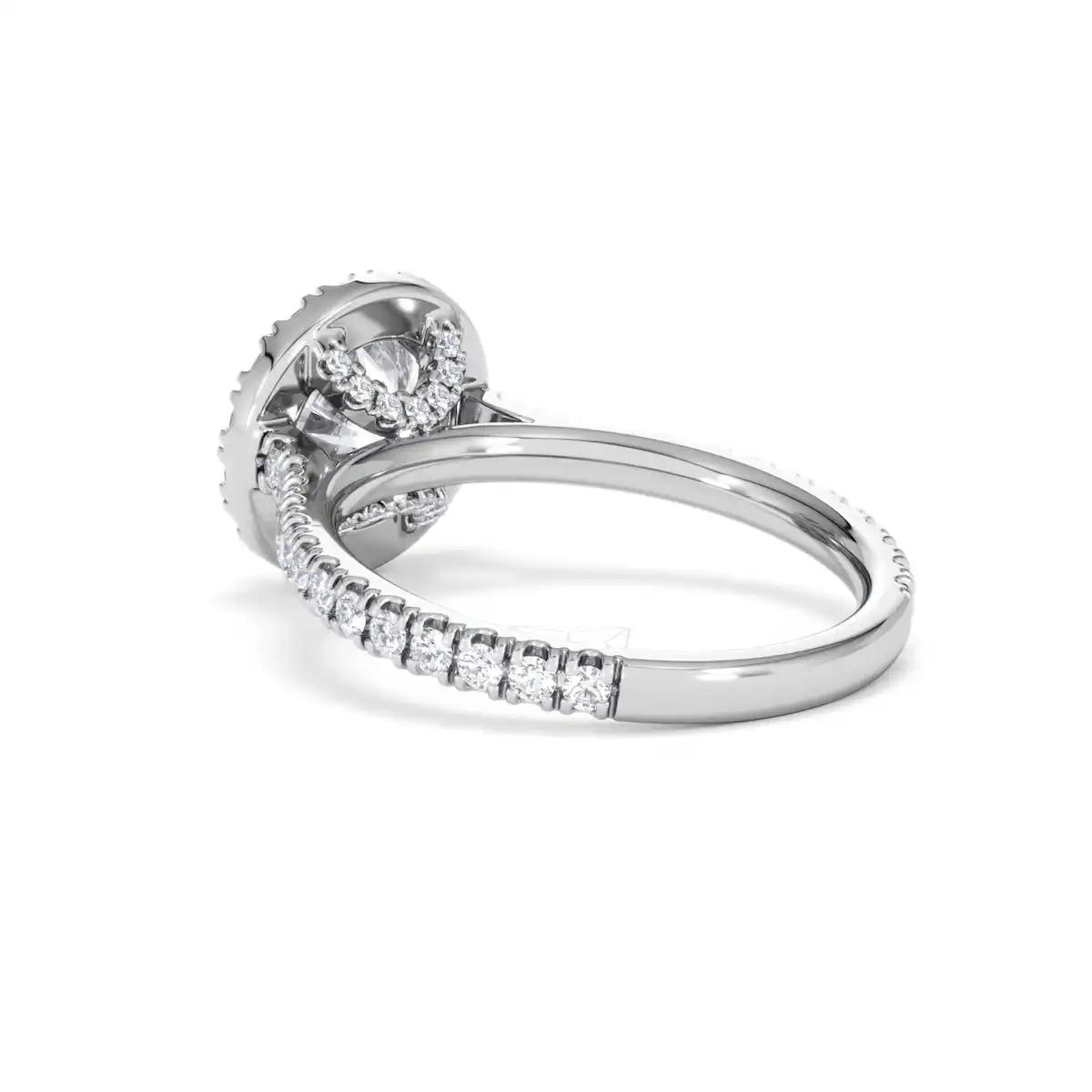 2.30ct Reina Lab Diamond Halo Engagement Ring in 18K White Gold F/VS1