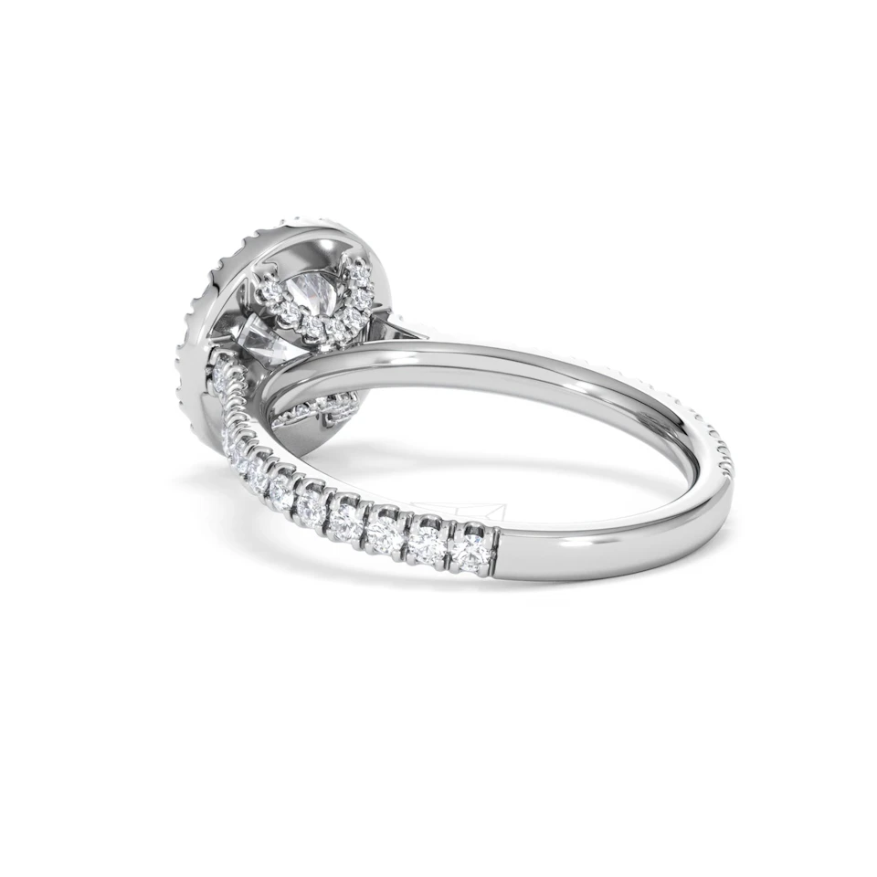 2.30ct Reina Lab Diamond Halo Engagement Ring in Platinum F/VS1