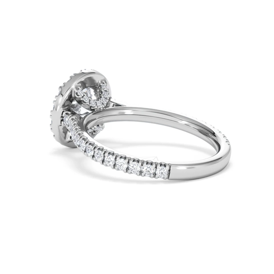 2.30ct Reina Lab Diamond Halo Engagement Ring in Platinum F/VS1