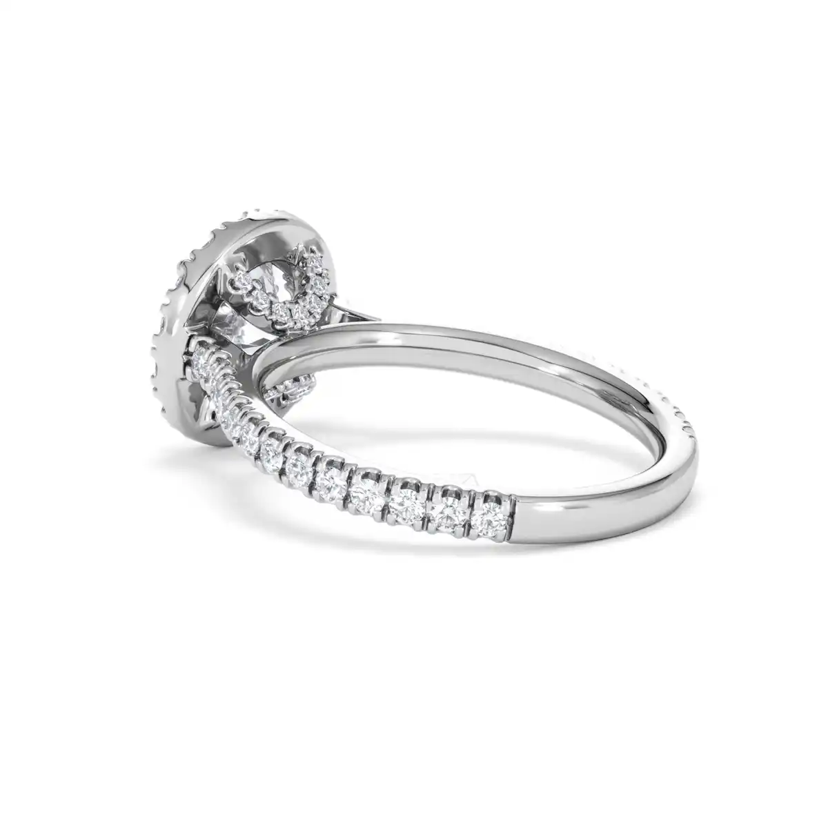 2.30ct Reina Lab Diamond Halo Engagement Ring in 18K White Gold F/VS1
