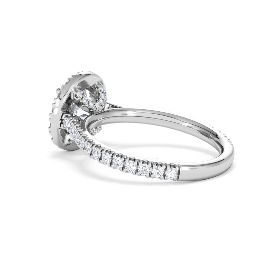 2.30ct Reina Lab Diamond Halo Engagement Ring in Platinum F/VS1