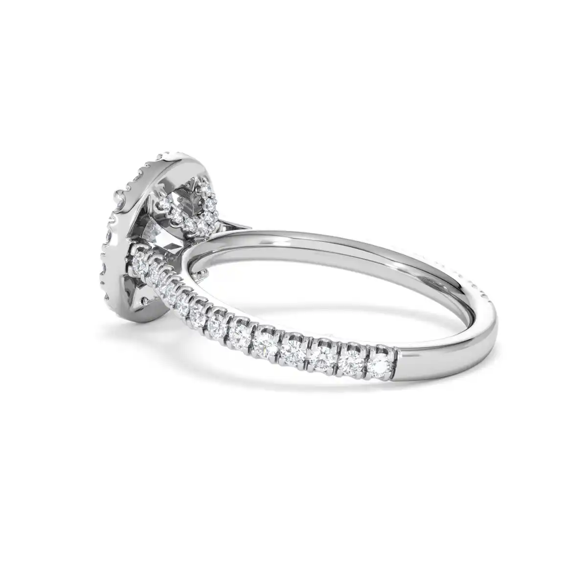 2.30ct Reina Lab Diamond Halo Engagement Ring in 18K White Gold F/VS1