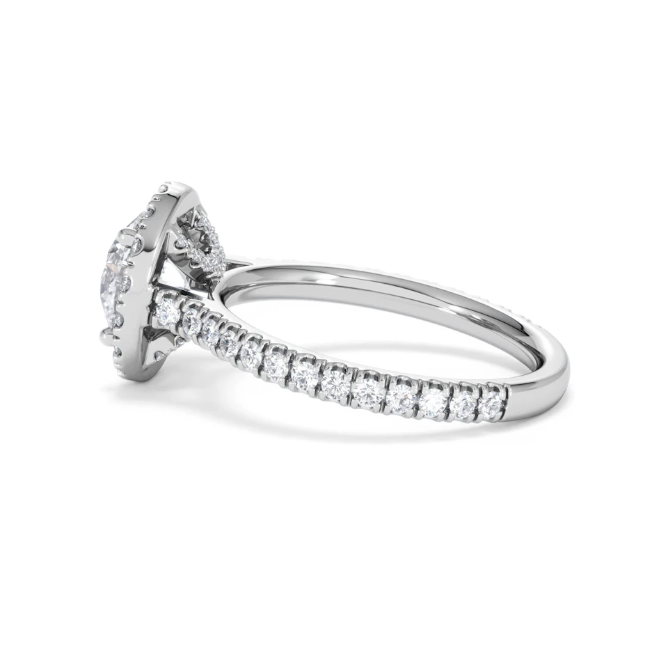 2.30ct Reina Lab Diamond Halo Engagement Ring in Platinum F/VS1