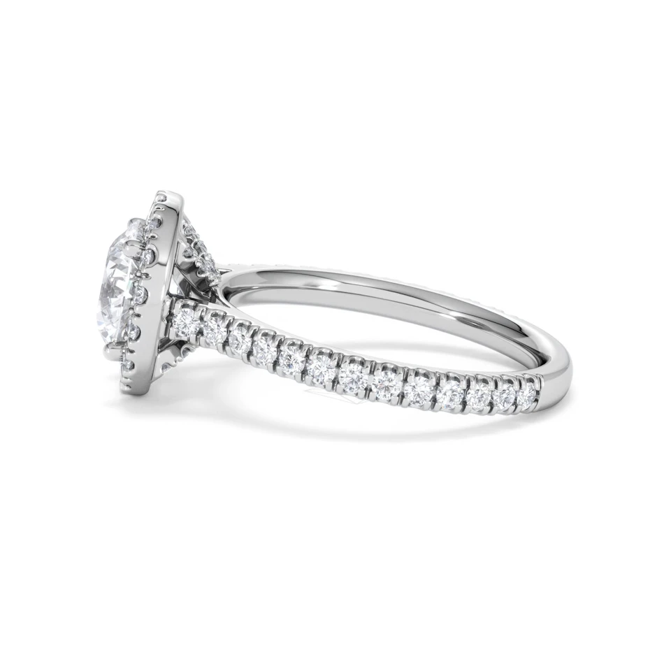 2.30ct Reina Lab Diamond Halo Engagement Ring in Platinum F/VS1