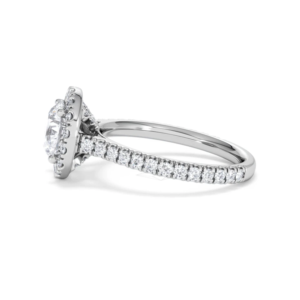 2.30ct Reina Lab Diamond Halo Engagement Ring in Platinum F/VS1