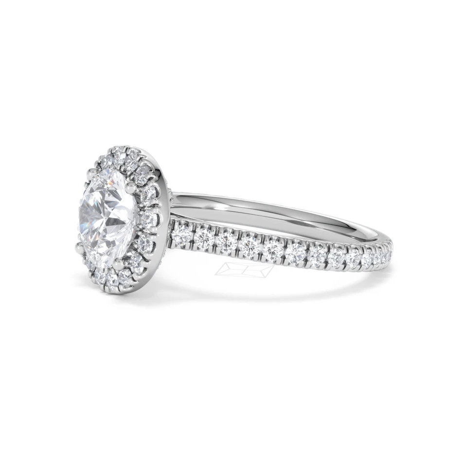 2.30ct Reina Lab Diamond Halo Engagement Ring in Platinum F/VS1