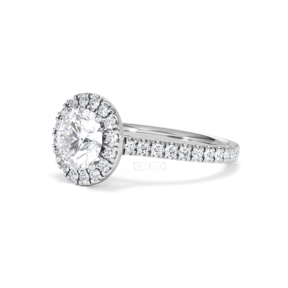 2.30ct Reina Lab Diamond Halo Engagement Ring in Platinum F/VS1