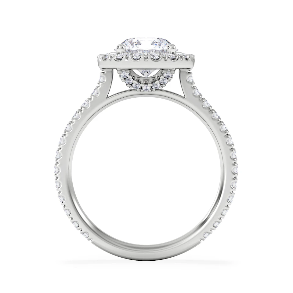 2.30ct Reina Lab Diamond Halo Engagement Ring in Platinum F/VS1