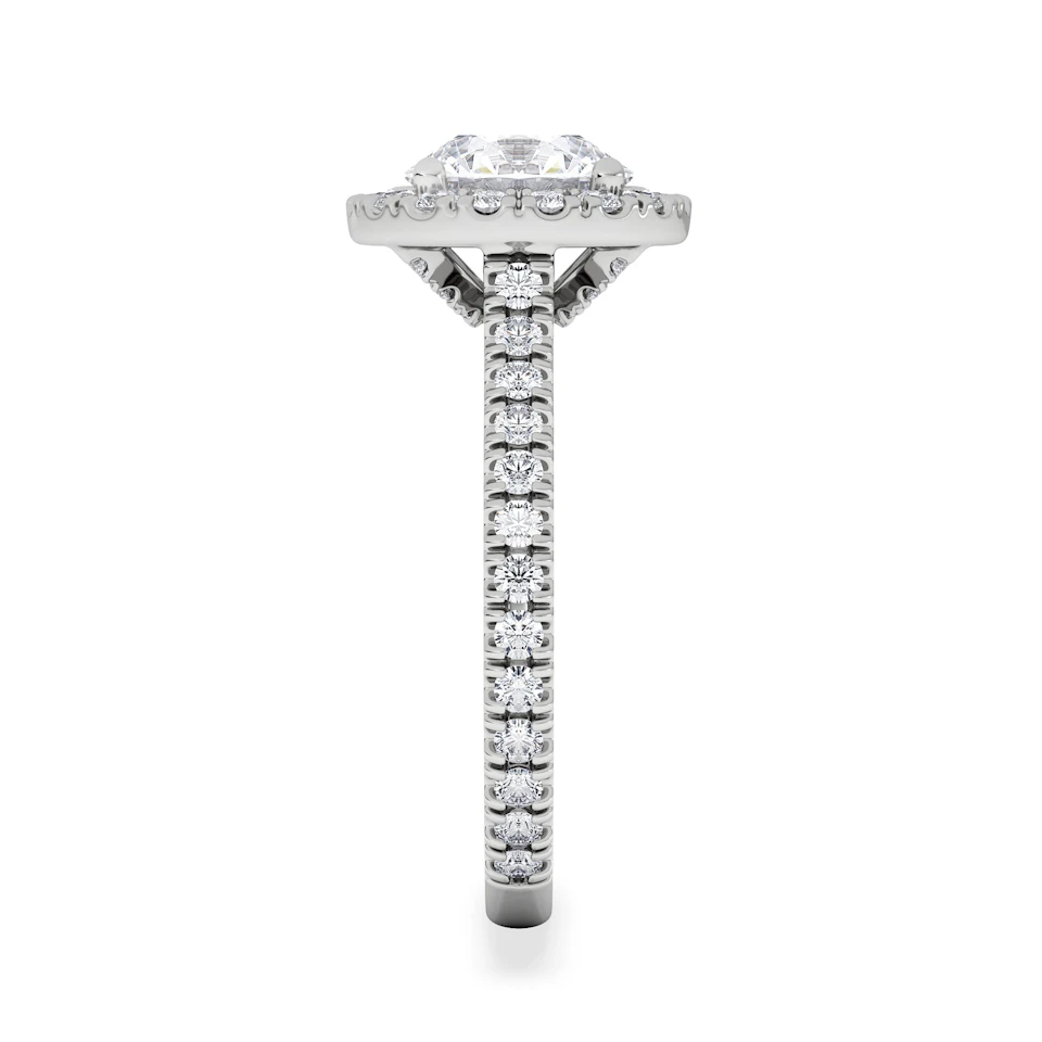 2.30ct Reina Lab Diamond Halo Engagement Ring in Platinum F/VS1