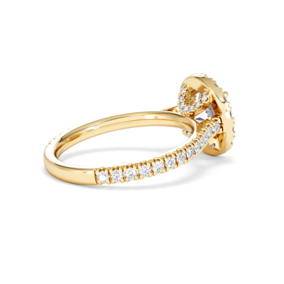 2.30ct Reina Lab Diamond Halo Engagement Ring in 18K Gold F/VS1