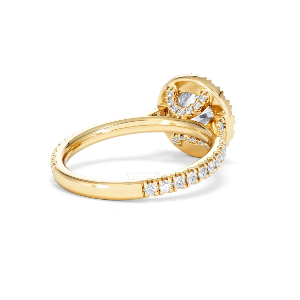 2.30ct Reina Lab Diamond Halo Engagement Ring in 18K Gold F/VS1