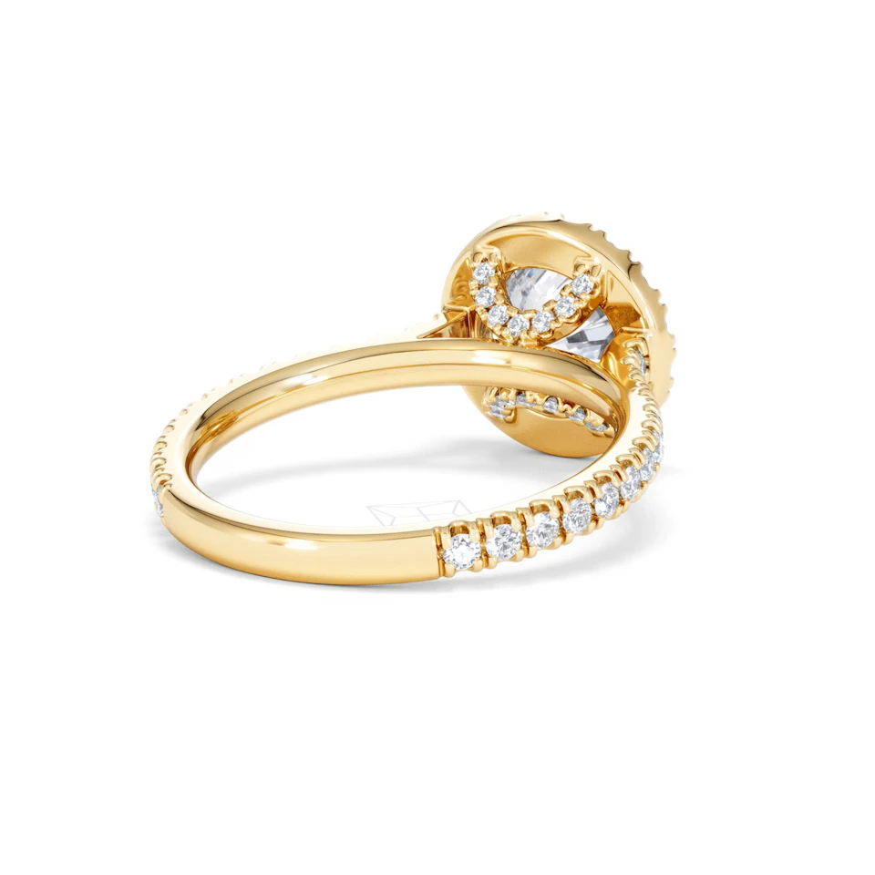 2.30ct Reina Lab Diamond Halo Engagement Ring in 18K Gold F/VS1