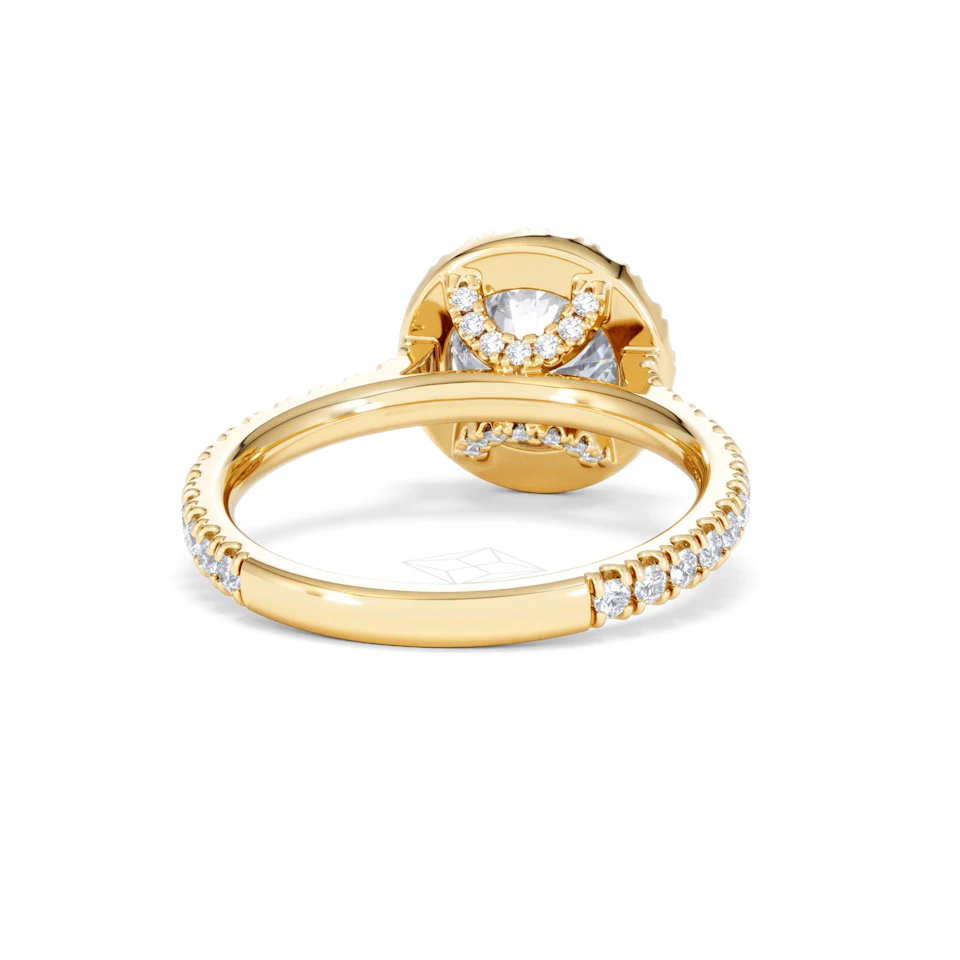 2.30ct Reina Lab Diamond Halo Engagement Ring in 18K Gold F/VS1