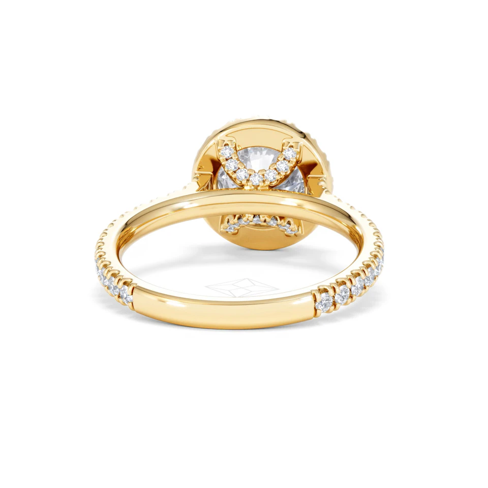 2.30ct Reina Lab Diamond Halo Engagement Ring in 18K Gold F/VS1