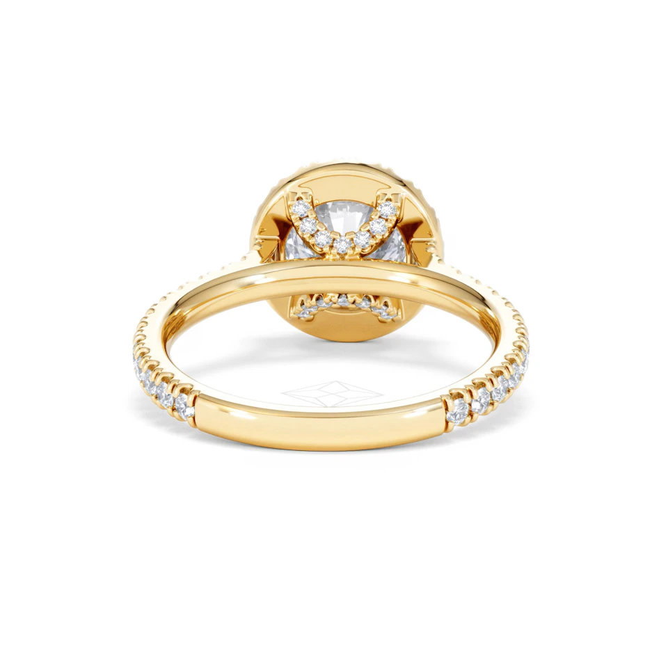 2.30ct Reina Lab Diamond Halo Engagement Ring in 18K Gold F/VS1