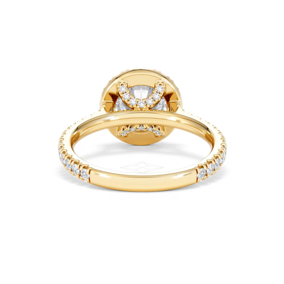 2.30ct Reina Lab Diamond Halo Engagement Ring in 18K Gold F/VS1