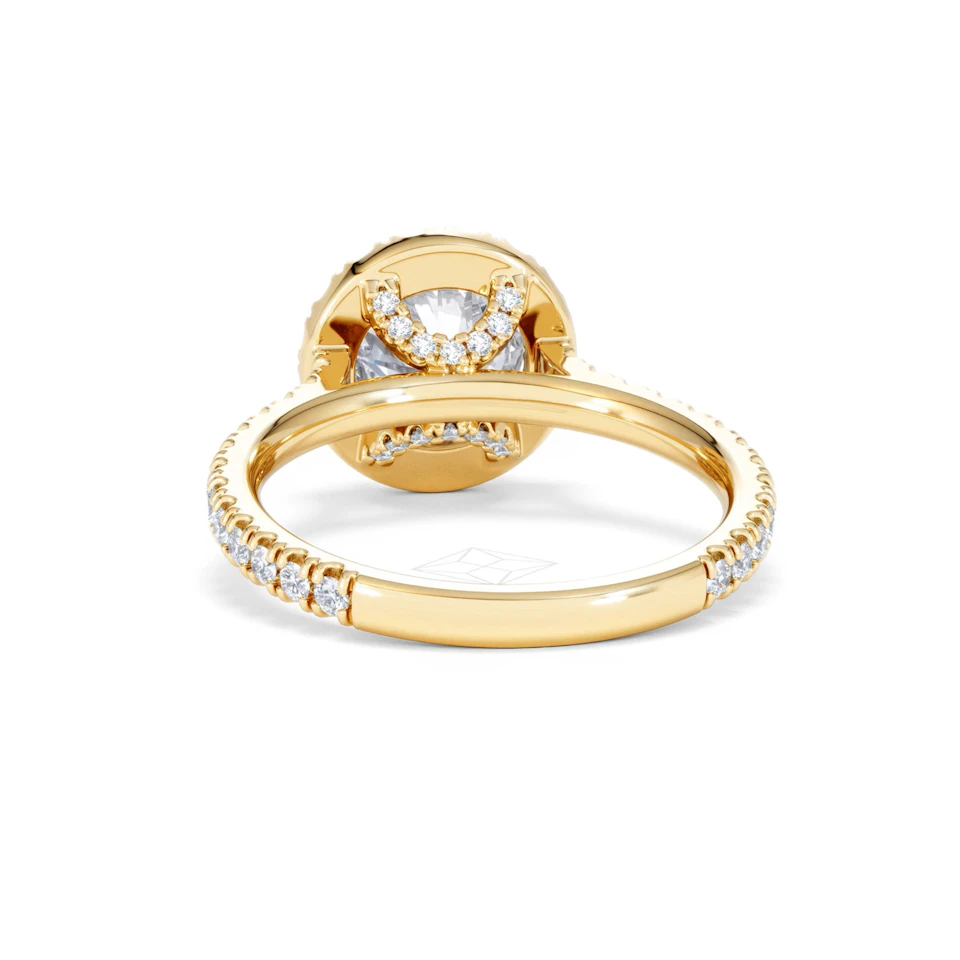 2.30ct Reina Lab Diamond Halo Engagement Ring in 18K Gold F/VS1